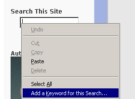 Setting up a keyword search in firefox