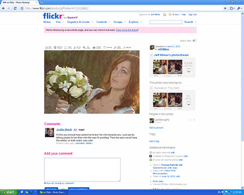 A view of Flickr's old layout