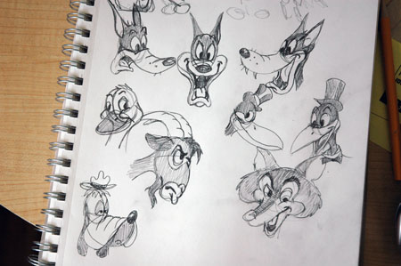 My Sketchbook with images of cartoon animals