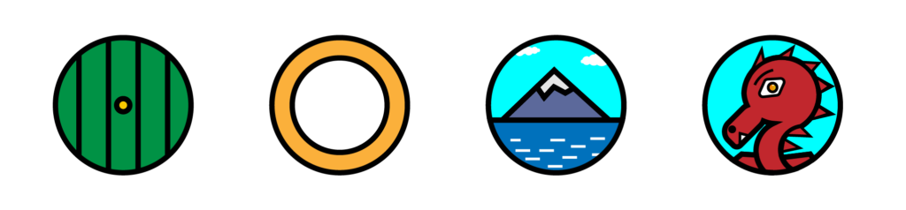 A perfectly round green hobbit door, the one ring, the lonely mountain, and Smaug the Dragon