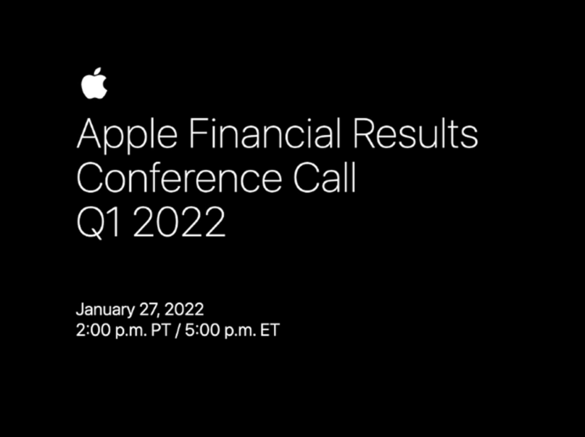 Apple financial results Q1 – 2022 Conference call